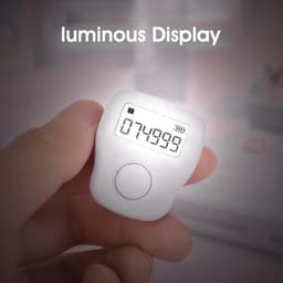Finger Counter, 6-Channel Memory Rechargeable Lap Counter for Swimming Clicker Counters Ring with Night Light, Purple