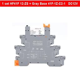 5/10 Sets Slim Relay HF41F 5V 12V 24VDC with Base 41F-1Z-C2-1 LED & Circuit Protection DIN Rail Thin Modules