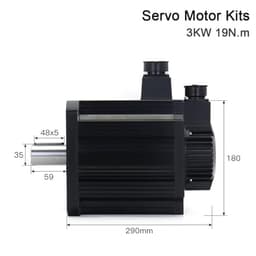 3KW 19N.m AC Servo Motor Driver Kits 1500RPM 220V AC Motor AASD-40A+180ST-M19015 for CNC Router