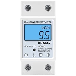 Single Phase LCD Digital Energy Meter Reset Zero kWh Voltage Current Power Consumption Counter Electric Wattmeter 230V Din Rail(DDS662-L,AC230V 50Hz)