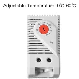 Mechanical Thermostat, KTO011 0-60Celsius Adjustable Compact Normally Close(C) Temperature Controller Switch,Red