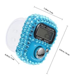 Rhinestone Finger Tally Counter, Blue Electronic Digital Handheld Counter