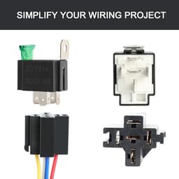 2 Pack 12V Fused Relay Switch 30A 5-pin with Harness Socket Holder14 AWG Automotive relays with Fuse for Auto Cars