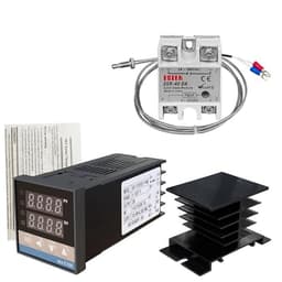 REX-C100 Digital PID Temperature Controller Thermostat SSR Output Max.40A SSR Relay K Thermocouple Probe(C100 Set)