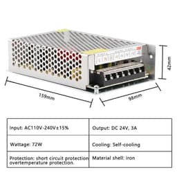 AC DC 5V 12V 24V 36V Power Supply 1A 2A 3A 4A 5A 6A 8A 10A 15A 20A 30A 220V to 5V 12V 24V Led Power Supply Converter(8a,DC5V)