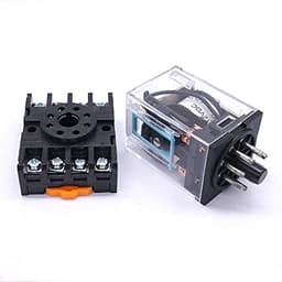 GUMMMY 12V Coil 8 Pin DPDT Electromagnetic Relay Power Relay with Plug-in Terminal Socket (Size : DC 12V)