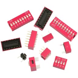 53 Pcs Dip Switch with Tact Switch Double Row Red 2.54 mm 1 2 3 4 5 6 7 8 9 10 Position for PCB Circuit Breadboards