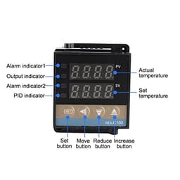 PID Digital Intelligent Industrial Temperature Controller Dual Alarm 220V Relay REX-C100-C400-C700-C900 VAB/MAB SSR Relay Output(REX-C100 MAB)