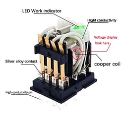Relay HH54P MY4NJ Plug-in PYF14A DC/AC 12v 24v 36v 48v 110v 220v 5A Silver Contact 14pins 4PDT rele Socket(Ac,12V)