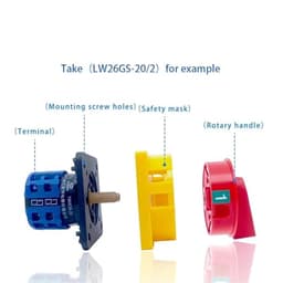 Changeover Rotary Cam Switch Power Cut-Off Padlock Control LW26GS-63/04-2