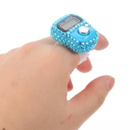 Rhinestone Finger Tally Counter, Blue Electronic Digital Handheld Counter