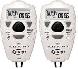 TC-895 Digital Dual Tally Counter, Electronic Up Down Clicker Counter, Add/Subtract People Counter, Handheld Pitch Counter for Golf, Lap & Sports