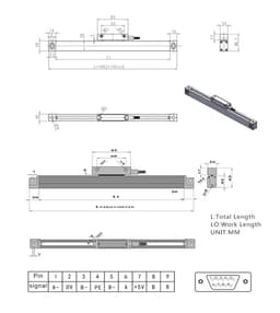 0.005mm Linear Encoder Small Grating Ruler Sensor Transducer(100mm)