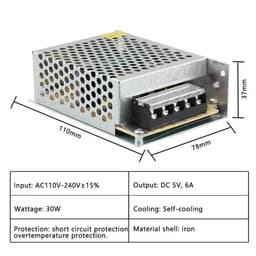 AC DC 5V 12V 24V 36V Power Supply 1A 2A 3A 4A 5A 6A 8A 10A 15A 20A 30A 220V to 5V 12V 24V Led Power Supply Converter(8a,DC5V)