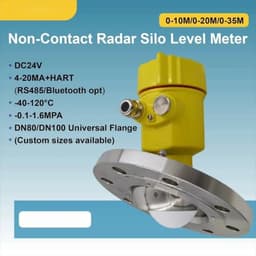 High Frequency 80GHz Radar Level Sensor for DN80 DN100 Flange Mounted Industrial Non-Contact Bulk Solids Measurement(DN100 0-10m)