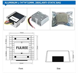 DC 24V to DC 24 Volt 3A 5A 10A 15A 20A 25A 30A Boost Buck Power Converter Step Up Down Car Voltage Stabilizer Regulator(10-36V to 24V 3A-L)