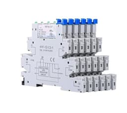 5/10 Sets Slim Relay HF41F 5V 12V 24VDC with Base 41F-1Z-C2-1 LED & Circuit Protection DIN Rail Thin Modules