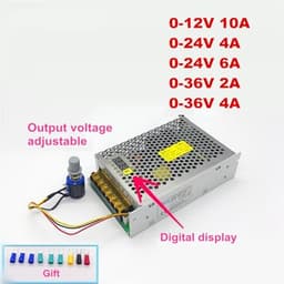 75W 100W 150W AC-DC 0-12V 24V 36V Switching Power Supply with LED Digital Display Adjustable Voltage Regulated Transformer(0-24V 4A)