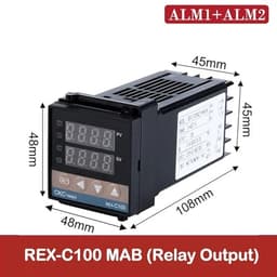 PID Digital Intelligent Industrial Temperature Controller Dual Alarm 220V Relay REX-C100-C400-C700-C900 VAB/MAB SSR Relay Output(REX-C100 MAB)