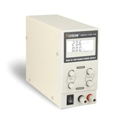 Hoteche DC Bench Power Supply, Variable 0-30V Output 0-5A, Dual Voltage Input, White, Color Box