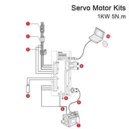 1KW Absolute Value Bus Type AC Servo Motor Drivers 5N.m 220V 7A CNC Router