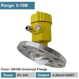 High Frequency 80GHz Radar Level Sensor for DN80 DN100 Flange Mounted Industrial Non-Contact Bulk Solids Measurement(DN100 0-10m)