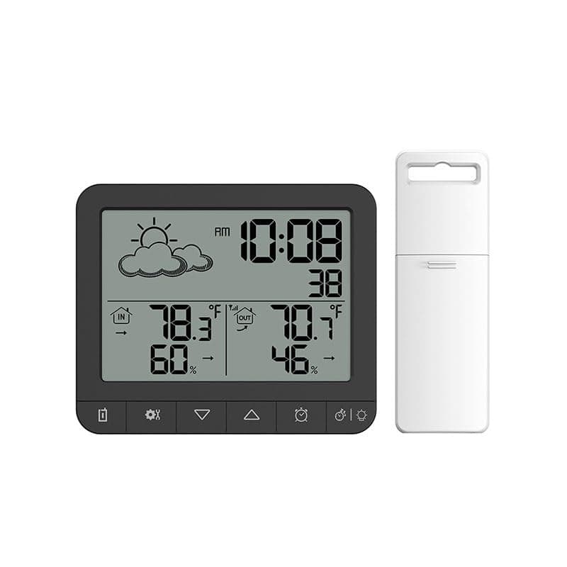 Indoor Temperature Humidity Meter Household Weather Clock Meteorological