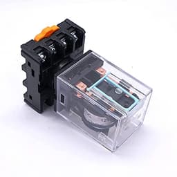 GUMMMY 12V Coil 8 Pin DPDT Electromagnetic Relay Power Relay with Plug-in Terminal Socket (Size : DC 12V)