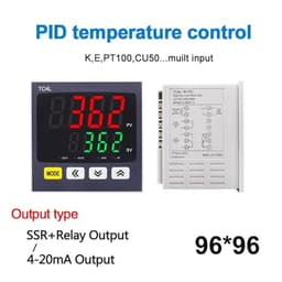 PID Temperature Controller SSR+Relay 4-20mA Output Multi Input