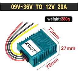 DC DC Stabilizer Converter 9-36V 12V 24V to 12V 1-30A Boost Buck Power Inverter Voltage Regulator for LED(20A 75Silver)