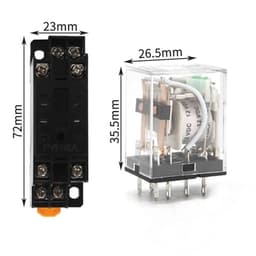 1pcs Intermediate Relay HH52P MY2NJ Plug-in Relay DC AC12v 24v AC110v 220v 380V 5a Silver Contact PYF08A 8pins Relay Socket(No Base,AC 12V)
