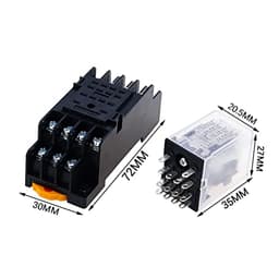 Relay HH54P MY4NJ Plug-in PYF14A DC/AC 12v 24v 36v 48v 110v 220v 5A Silver Contact 14pins 4PDT rele Socket(Ac,12V)