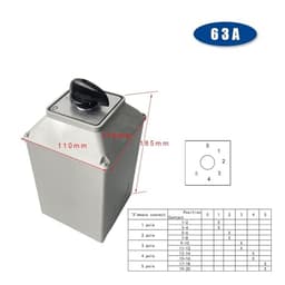 LW26-63/5M Changeover Cam Switch 63A 5 Poles Electrical 3 Position Rotary Selector(102)