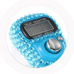 Rhinestone Finger Tally Counter, Blue Electronic Digital Handheld Counter