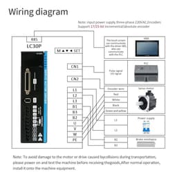 220V 5A/6A A5 3000RPM AC Servo Motor Controller 1.2KW1.5KW1.8KW 4N.m/5N.m/6N.m AC Servo Motor Drivers Kit for Machine