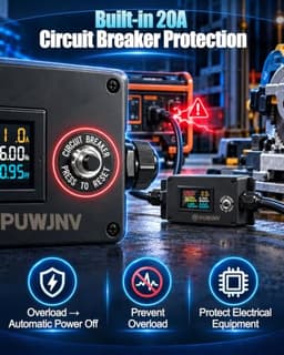 20A AC Power Meter, 125V 5-15P to L5-20R Outlet Energy Monitor