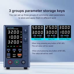 Lab Power Supply Adjustable 32V 10A 62V 5A for Phone Repair 120V 3A Regulated Laboratory Bench Power Supplies(32V 5A)