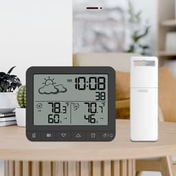 Indoor Temperature Humidity Meter Household Weather Clock Meteorological