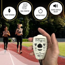 TC-895 Digital Dual Tally Counter, Electronic Up Down Clicker Counter, Add/Subtract People Counter, Handheld Pitch Counter for Golf, Lap & Sports