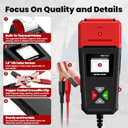 12V 24V 36V 48V 60V 72V Golf Cart Battery Meter + Car Battery Tester with Built-in Printer 6V/12V/24V