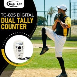 TC-895 Digital Dual Tally Counter, Electronic Up Down Clicker Counter, Add/Subtract People Counter, Handheld Pitch Counter for Golf, Lap & Sports