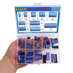41PCS 10 Values Double Row Blue Dip Switch Assortment Kit 1 2 3 4 5 6 7 8 9 10 Position 2.54mm PCB Mountable On Off Slide Type Toggle DIC Breadboard