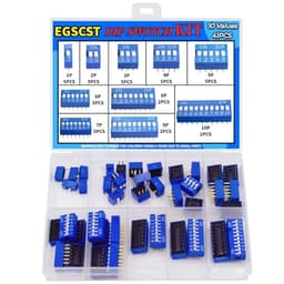 41PCS 10 Values Double Row Blue Dip Switch Assortment Kit 1 2 3 4 5 6 7 8 9 10 Position 2.54mm PCB Mountable On Off Slide Type Toggle DIC Breadboard
