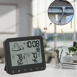 Indoor Temperature Humidity Meter Household Weather Clock Meteorological