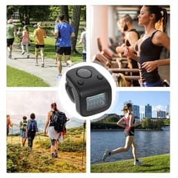 Adjustable Ring Fit Electronic Digital Finger Counter Black