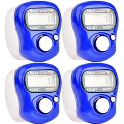 4pcs Blue 5 Digit LED Digital Row Counter, Display Counter Clicker, Handheld Number Click Counter, Electronic Finger Counter Hand Tally Counter with
