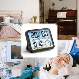 ABS Color Temperature Humidity Meter Difference Memory Perpetual Calendar