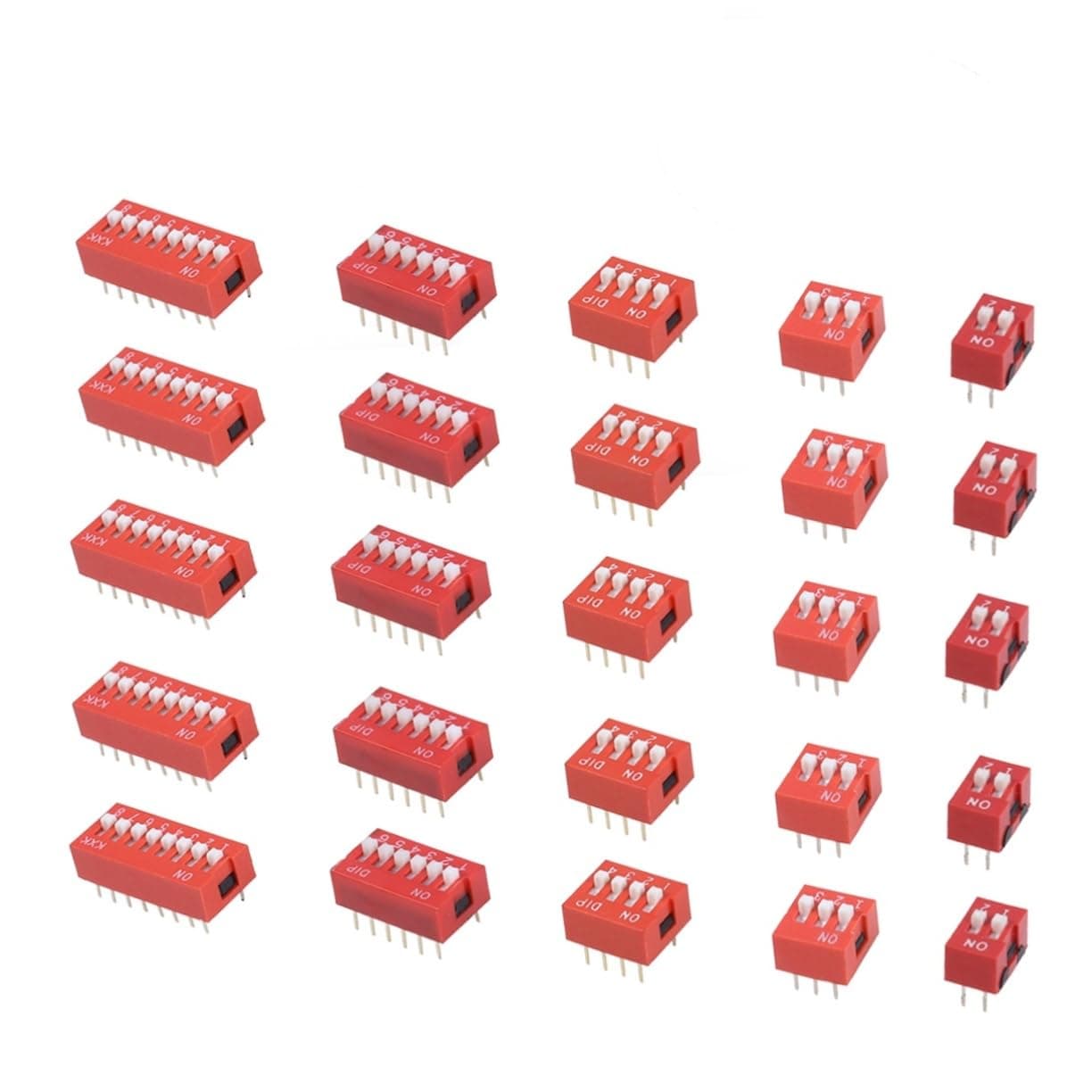 35pcs Dip Toggle Slide Configuration Switch, 2.54mm Plastic, High Voltage