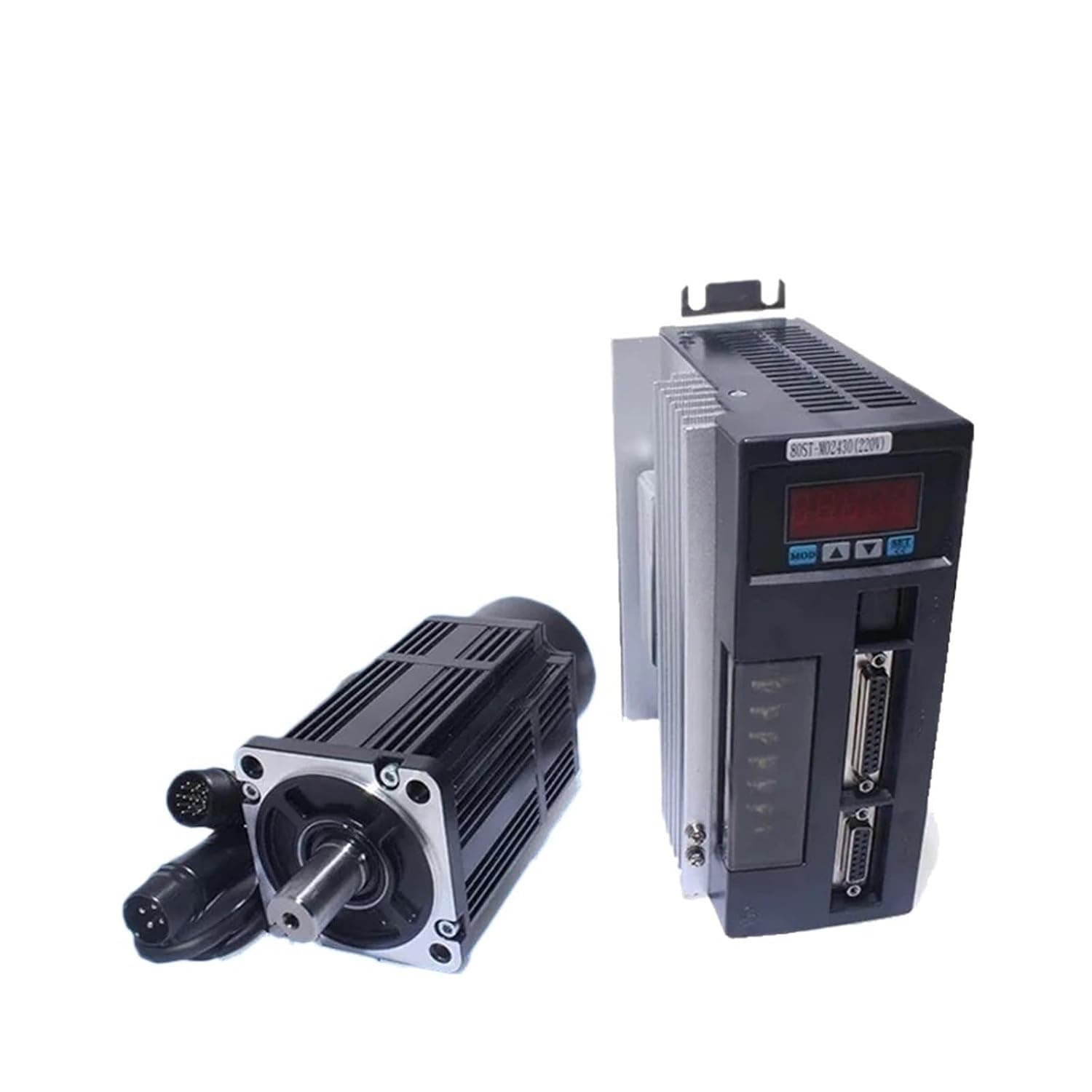 15A Driver 80st-M02430 Ac Servo Motor Kit 2.39n 750w 3000rpm 220v Single-Phase Drive DIY Precision Simulators (Black,RS485-3M Standard Cable)