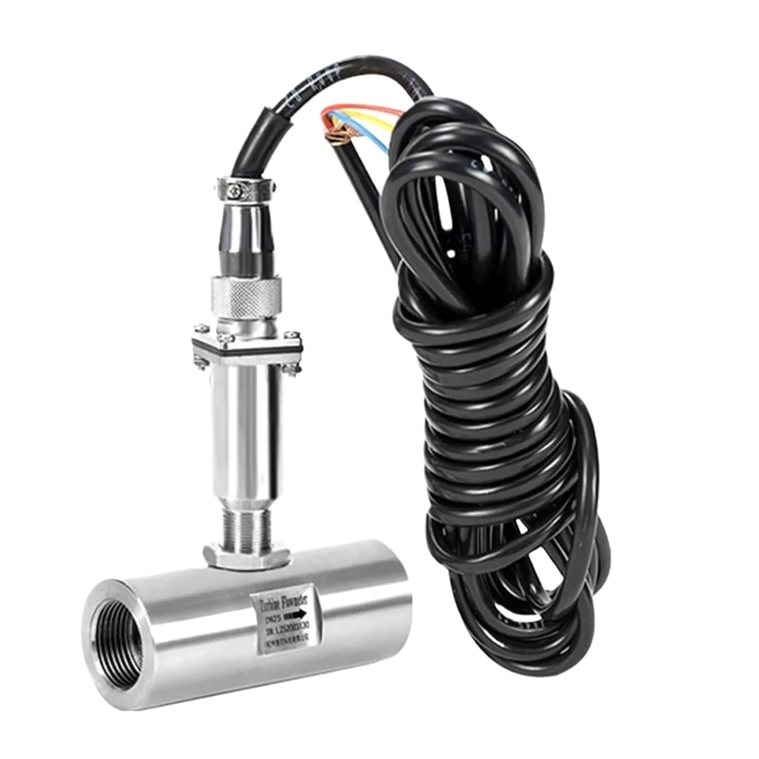 Fluid Flow Meter Turbine Flowmeter Sensor Inner Thread Connection 304 Stainless Steel Pulse Output(DN20 Pulse)